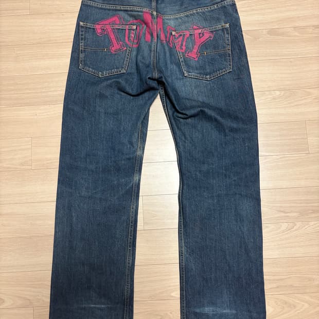 타미진스 레터링 워싱 데님팬츠