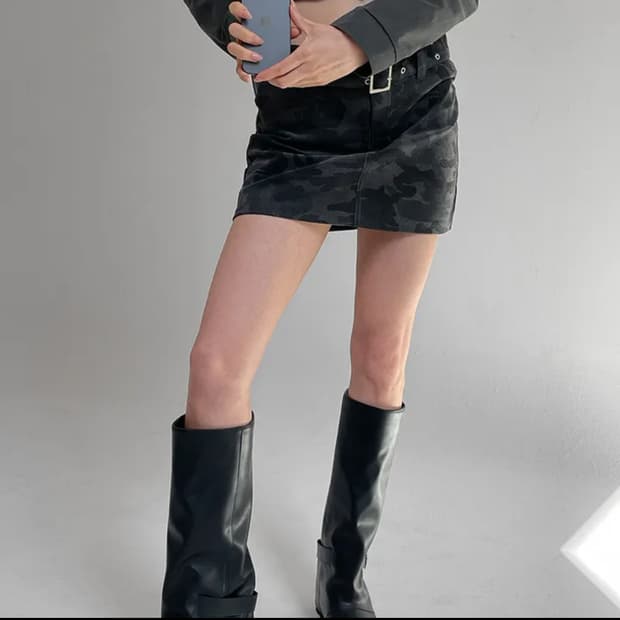 블랙업 리칸트 버클 롱부츠