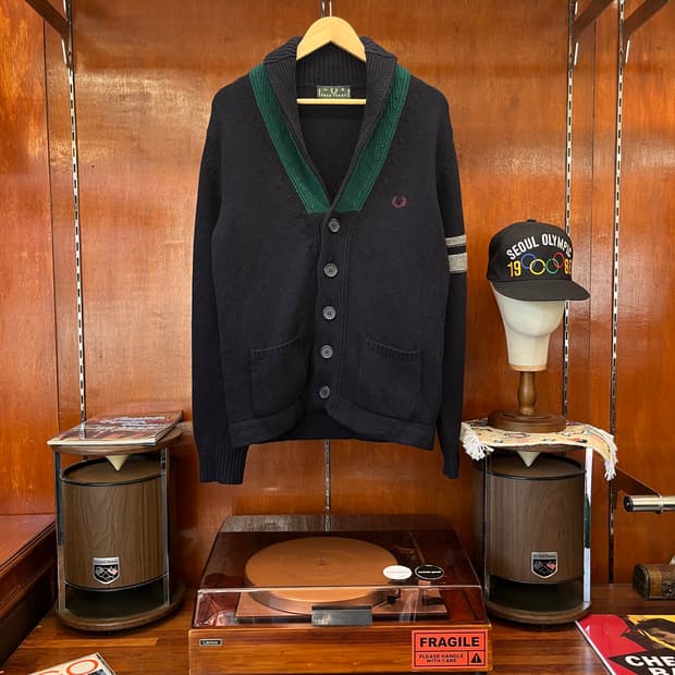 80-90s 프레드페리 숄카라 가디건 [ 100 ]