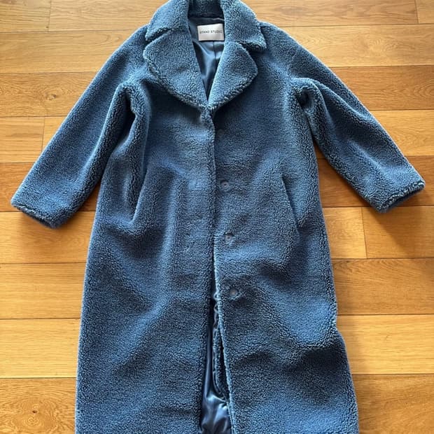 Stand studio 따뜻한 블루 코쿤 롱코트