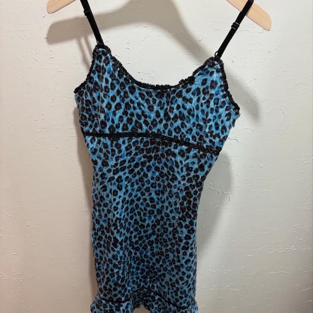 레오파드 프릴 원피스