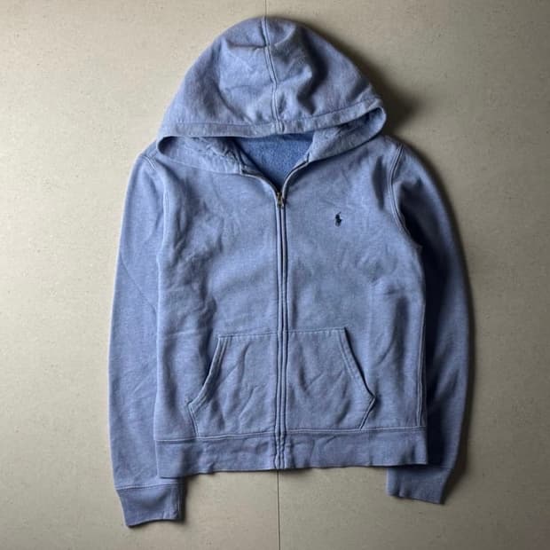 폴로 스카이블루 후드집업