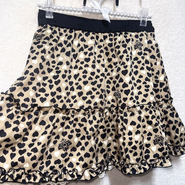 안나수이 라떼갸루 로걀 호피 하트 프릴 튜튜 도트 샤스커트 캉캉치마 양면