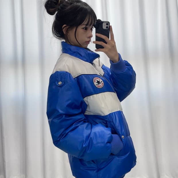 🎸Converse 글로시 블루 패딩🎸