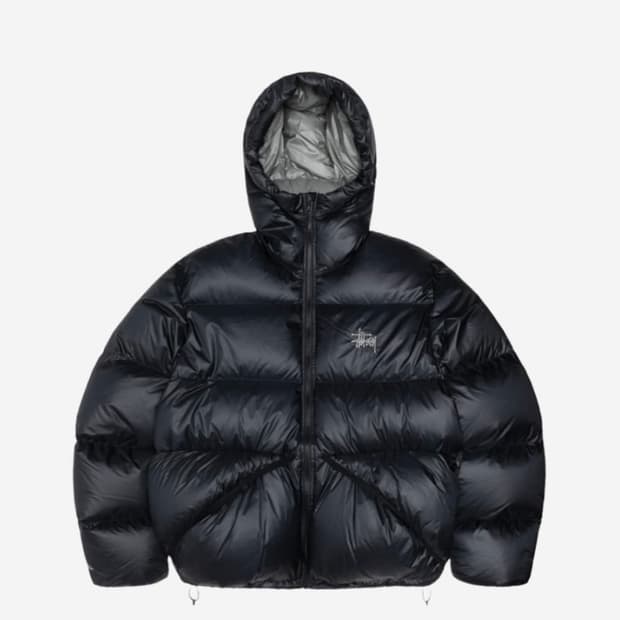 스투시 다운파카 립스탑 팬텀 블랙 s