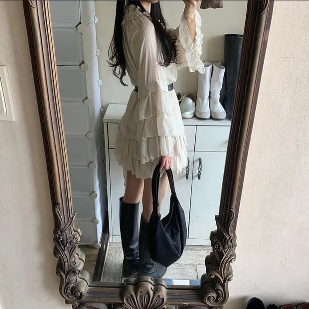 프릴 쉬폰 원피스