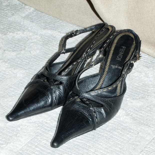 Stiletto Leather Lace Pumps
