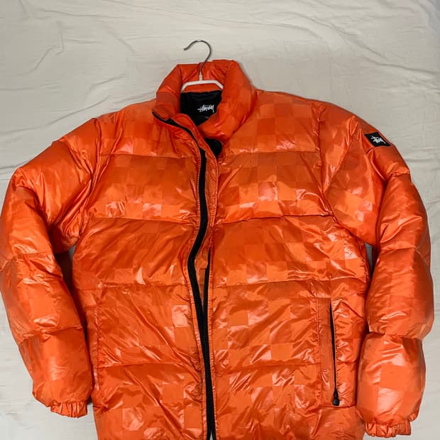 스투시 체커보드 푸퍼 패딩 자켓 