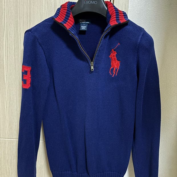 폴로랄프로렌 니트 반집업