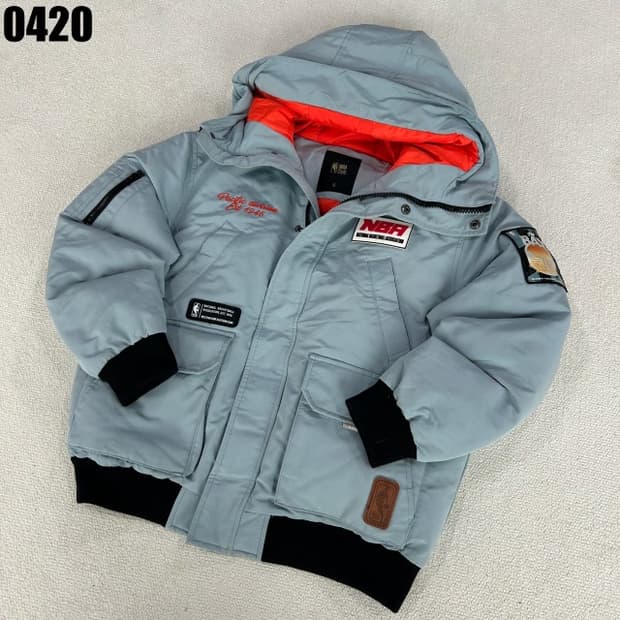 NBA 패딩 점퍼 하늘색 후드 s