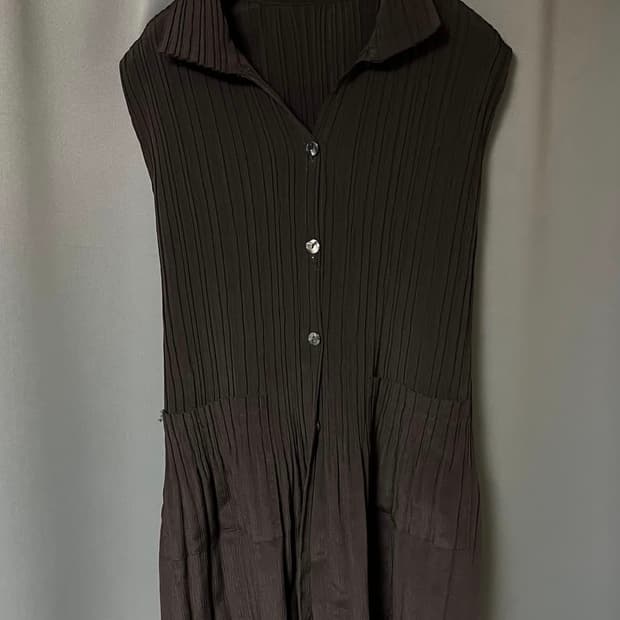 플리츠 민소매 원피스