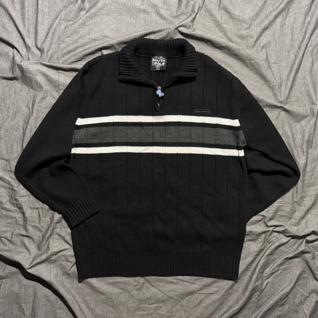 Half Zip-Up Knit Sweater