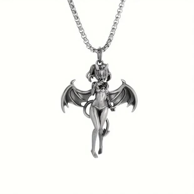 Y2k Succubus Silver Pendant <3