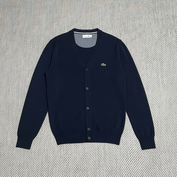 [M] Lacoste 라코스테 네이비 브이넥 코튼 가디건