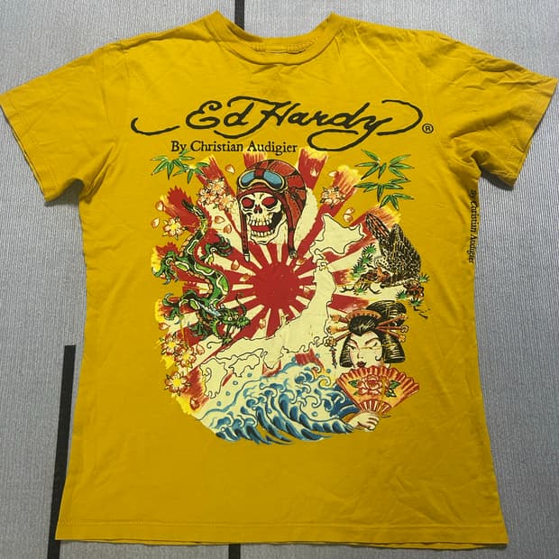 흰색 에드하디 프린팅 티셔츠 m사이즈