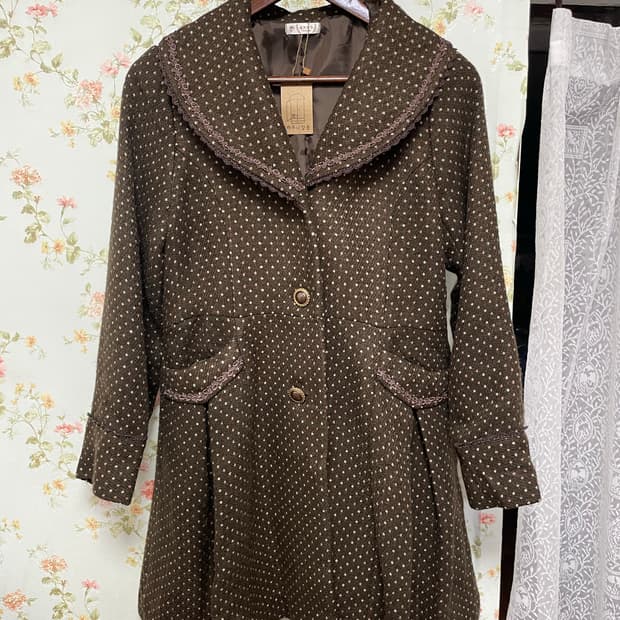 브라운 도트 원피스 코트