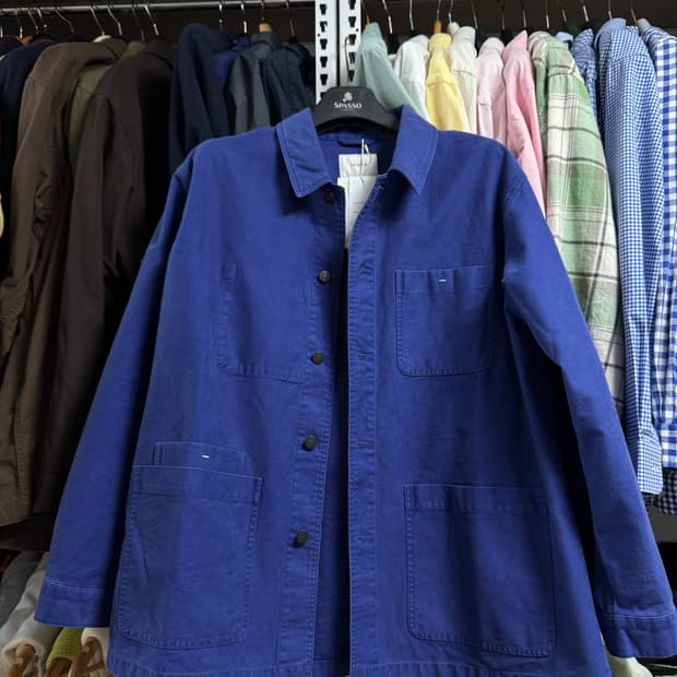 셔터 오버사이즈 몰스킨 프렌치자켓 블루 L