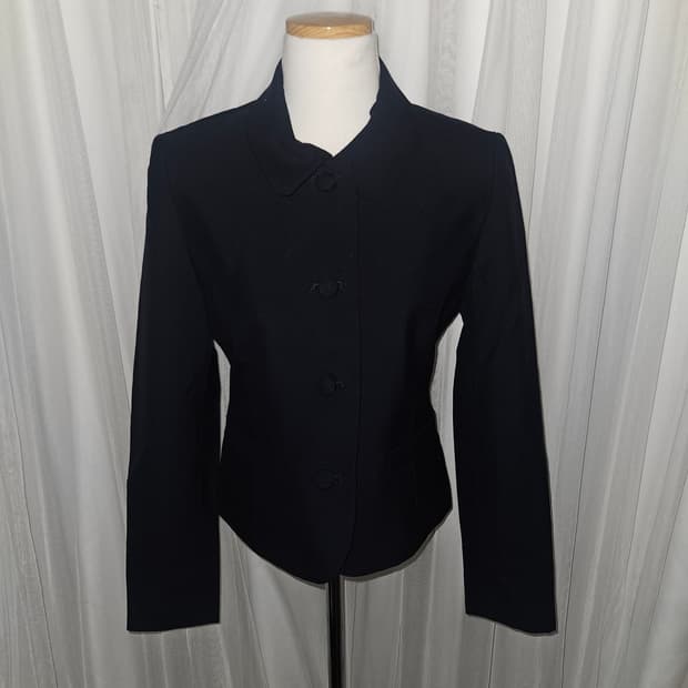 hanabishi 사와코 라운드카라 네이비 자켓