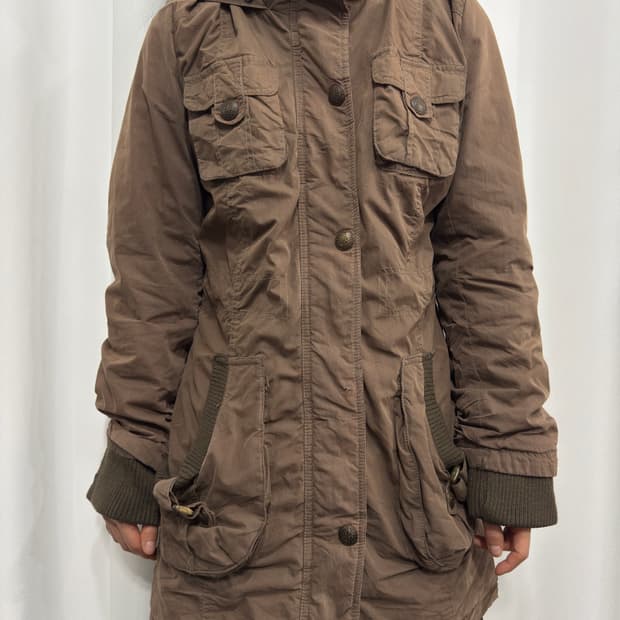 brown multi pocket jacket
