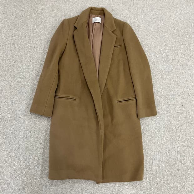 실측확인 유메르 카멜 롱 코트 자켓 0203M1