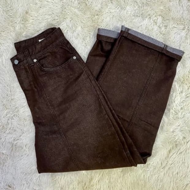노클 001 Square Line Pants Brown