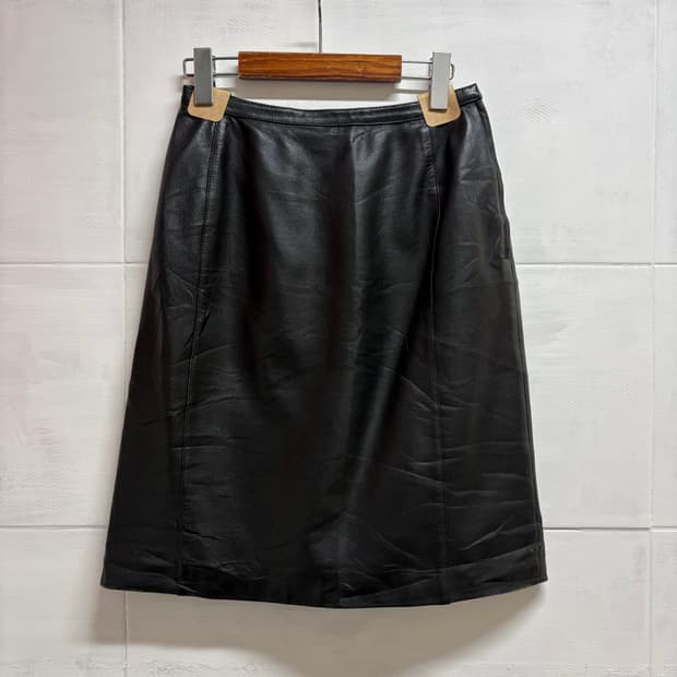 양가죽 램스킨 미디 스커트 JPN