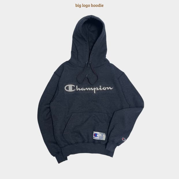 챔피온 빅로고 기모 후드티