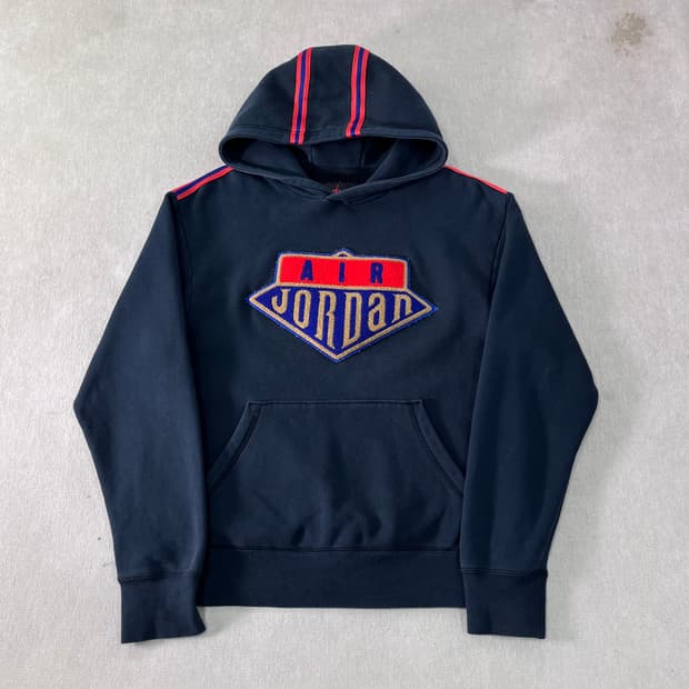 100 조던 패치로고 네이비 후드티