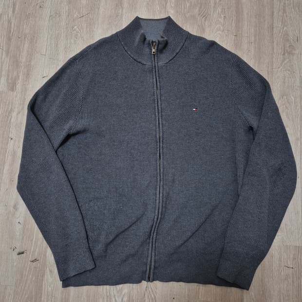 타미힐피거 미니플래그 남성 니트집업 L(100)