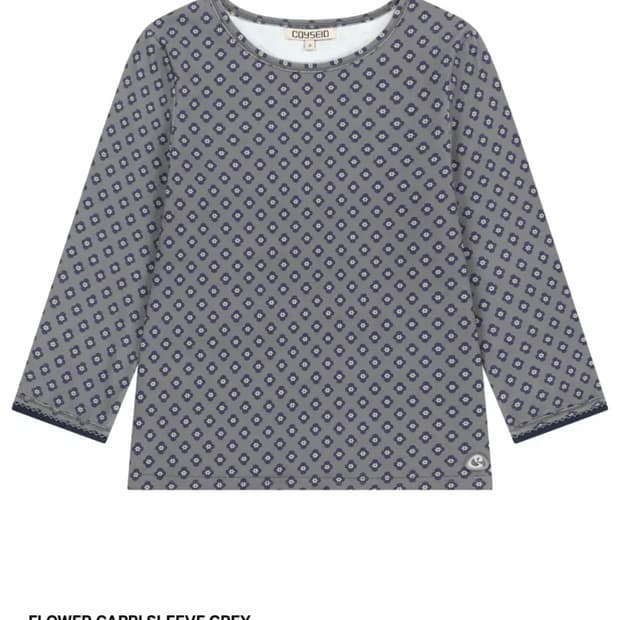 COYSEIO 꽃무늬 긴팔 티셔츠 그레이 새상품