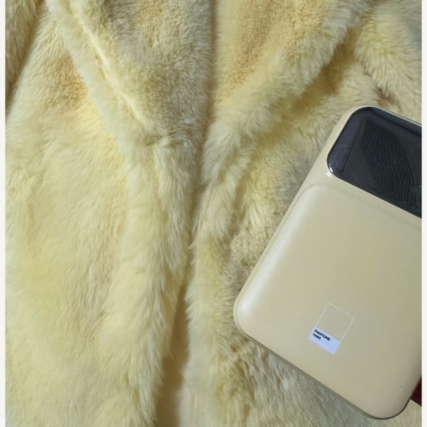 버터옐로 오버사이즈 퍼코트 XS