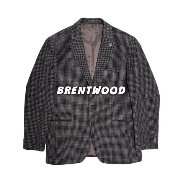 Brentwood 브렌우드 체크 투버튼 모직 블레이저 자켓