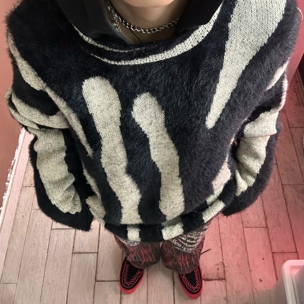 hairy over-fit knit