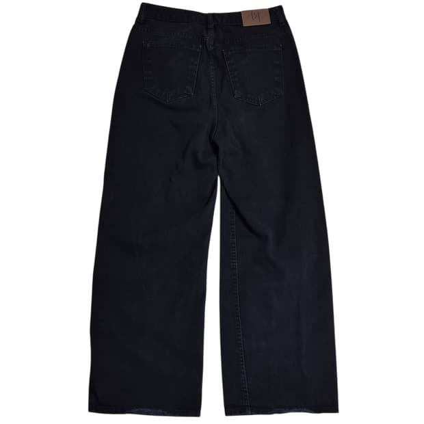 AURA 블랙 데님 와이드팬츠