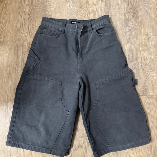 9999아카이브 더블니 버뮤다 팬츠 차콜