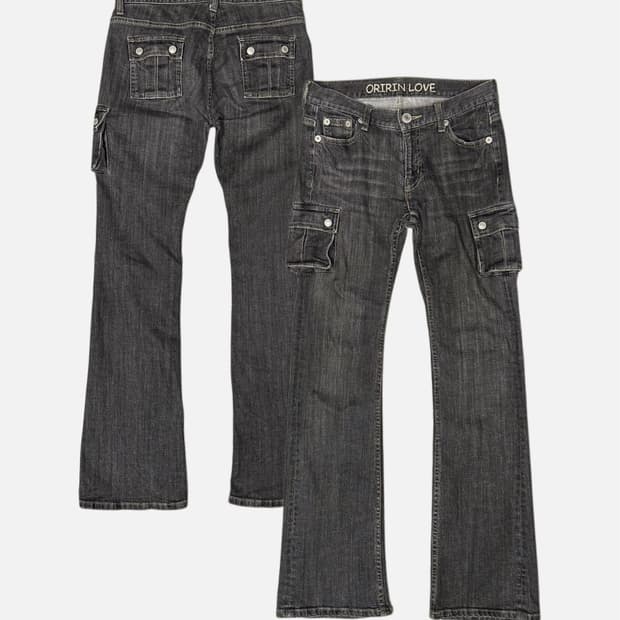 cargo low-rise boots-cut jean