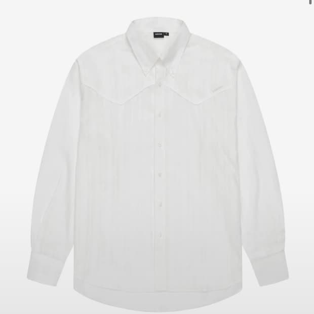  아캄 Western Cotton Shirts (White) - 2
