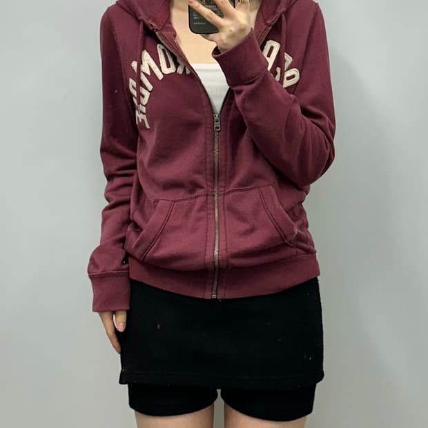 아베크롬비 y2k 와투케 버건디 후드집업