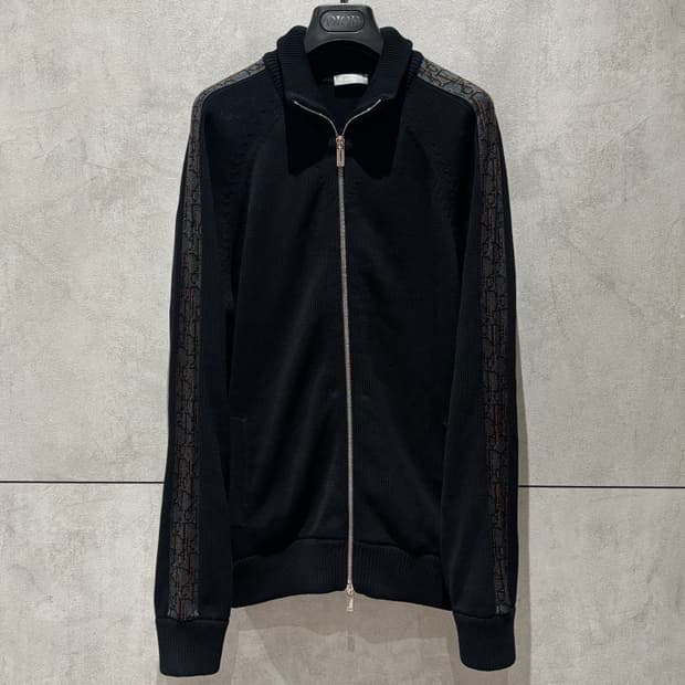 A+ / M (100) 디올 오블리크 인서트 니트집업 블랙