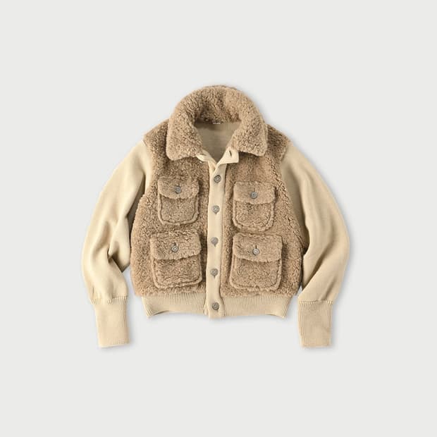 45rpm (45R) 보아 니트 908 블루종 ボア×ニット908ブルゾン