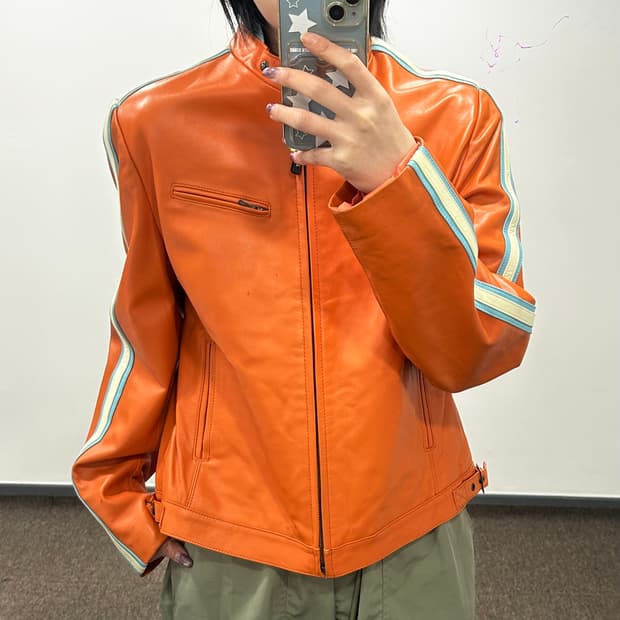 G-Limit 오렌지 레더 자켓 