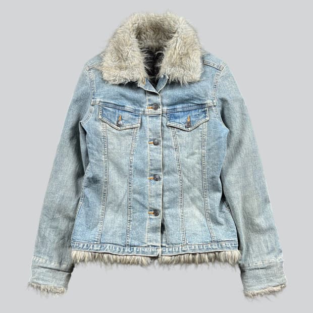 Vintage 퍼 청자켓 