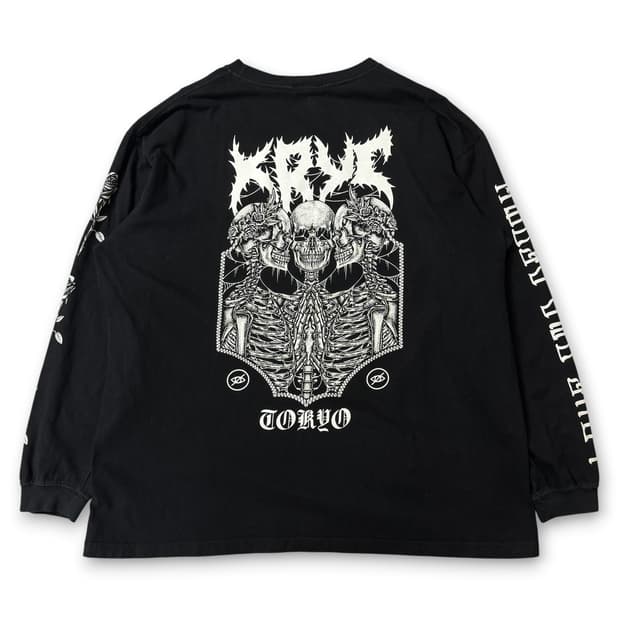 JPN 크라이 클로딩 y2k 백 스컬프린팅 롱슬리브 2XL