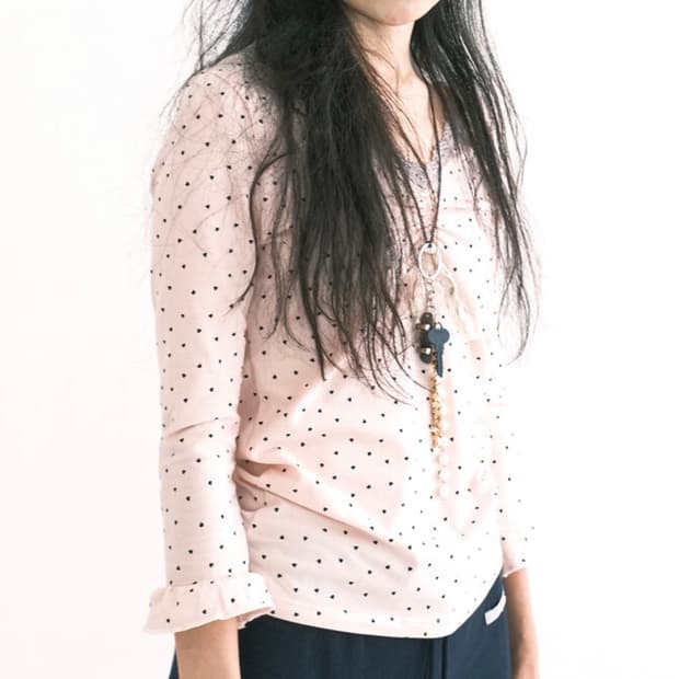 샵페어리 mini heart lace top (light pink)
