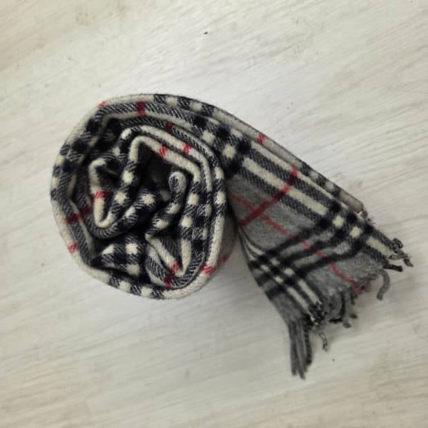 버버리 그레이 울 머플러