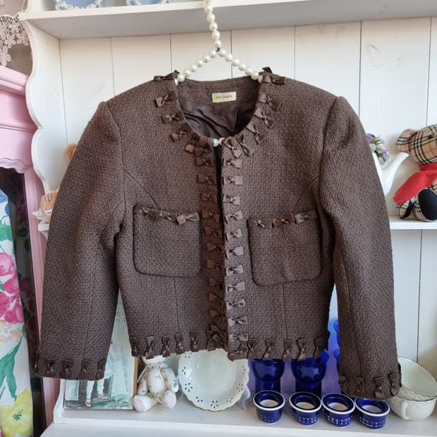 빈티지 리본 트위드 자켓