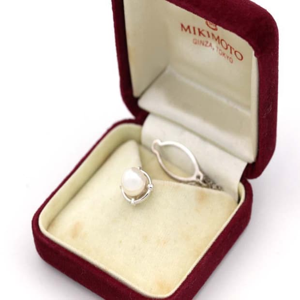 미키모토 천연진주 S등급 핀 뱃지 포인트 빈티지