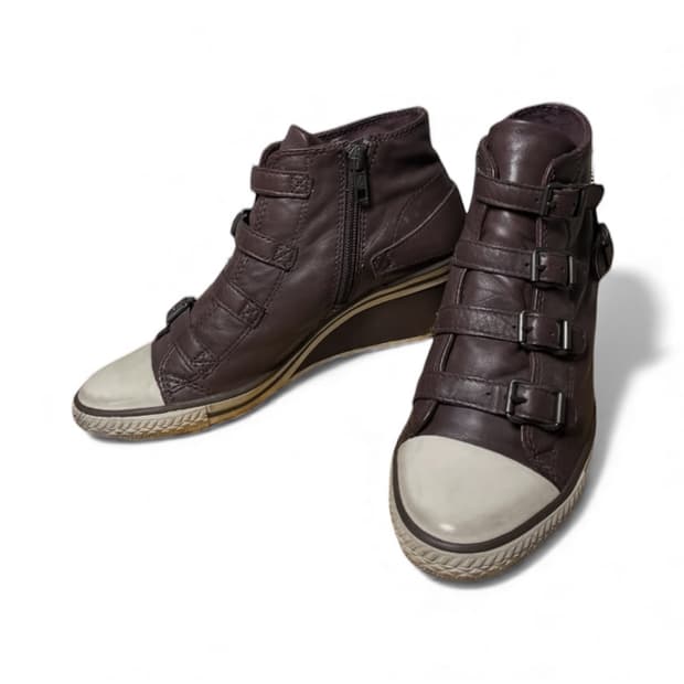 Ash 레더 스니커즈(버건디37, 카키35)