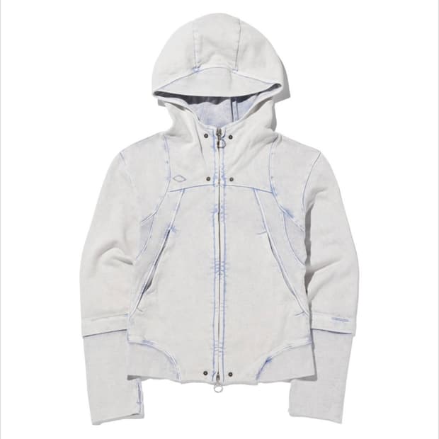 RHOMBUS PUNCHING HOODIE ZIP-UP