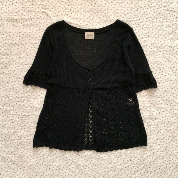 블랙 바선생 가디건